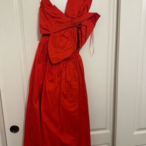 Elegant Red Midi Dress